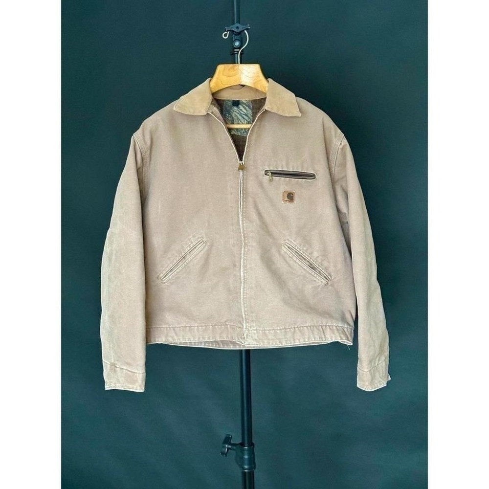 Carhartt J97 Sandstone Detroit Jacket Blanket-Lined XL Tan Khaki Cream *Flaw